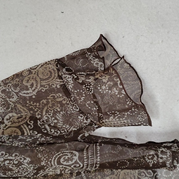NICOLA Sheer Brown Paisley Blouse - Picture 2 of 6